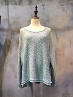 more images of Hot-Selling Side Slit Light Blue Sweater Loose Cotton Wear