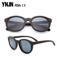 YNJN hand made custom logo polarized ebony wood sun glasses
