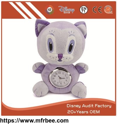 plush_stuffed_cat_toy_clock_filling_100_percentage_pp_cotton_20cm