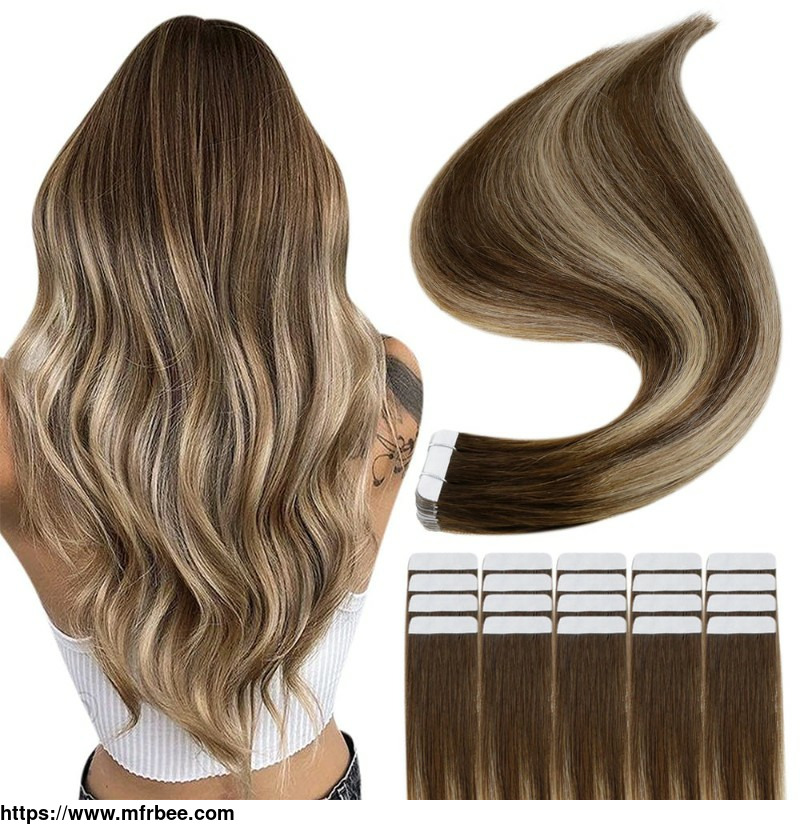 full_shine_tape_in_hair_extensions_100_percentage_remy_human_hair_balayage_highlights_4_4_27_