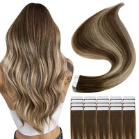 Full Shine Tape in Hair Extensions 100% remy Human Hair Balayage Highlights(#4/4/27)