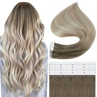 more images of Full Shine Tape in Hair Extensions 100% remy Human Hair Balayage Ombre (#8/60/18)