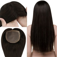 more images of Full Shine Lace Human Hair Wig Toppers 13cm*13cm For Women Hair Loss #2 Darkest Brown