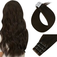 Full Shine Real Virgin Human Hair Seamless Injection Tape in Extensions Darkest Brown (#2)
