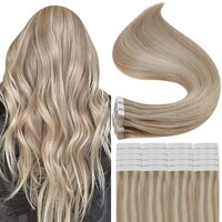 Full Shine Tape in Hair Extensions 100% remy Human Hair Highlights (#P18/613)