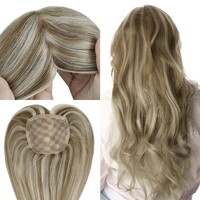 Full Shine Lace Human Hair Topper Piece 13cm*13cm For Women Highlights #P8/60