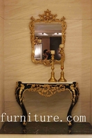 more images of wood console table with mirror antique wall table TO-002