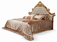 luxury bed solid wood bed supplier Italy style FB-138