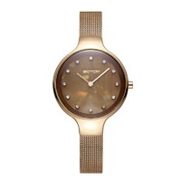 FEATURES OF AW475 MOTHER OF PEARL AND GOLD WOMEN'S WATCH
