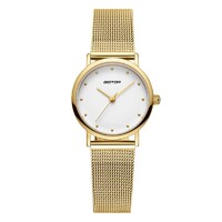 FEATURES OF AW478 PURE WHITE FACE WOMEN'S WATCH WITH MESH BAND