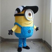 One Eye Despicable Me Minion with Hat Mascot Costume