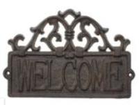 Cast Iron Rustic Decorative Welcome Sign