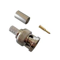Crimp On Male CCTV BNC Connector For Coaxial Cable
