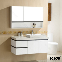White High-end Wall hung cabinet basin
