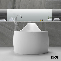 white corian solid surface bathtub