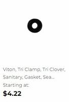 VITON, TRI CLAMP, TRI CLOVER, SANITARY, GASKET, SEAL FOR STILL, ETC  ($4.22)