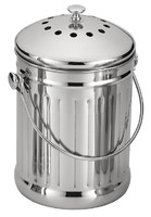 more images of Premium Quality Stainless Steel Compost Bin Kitchen 1 Gallon Compost Pail with Filter