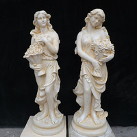 more images of Classic Colored Garden Statue Marble Four Season Lady Sculpture with Grapes