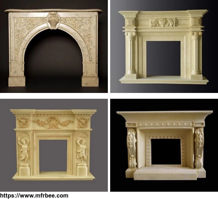 french_style_classic_white_cherub_marble_fireplace_mantel_with_angle_statue