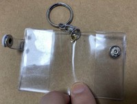 PVC transparent notebook button key ring chain card holder