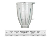 A(101)new design  glass blender glass jar factory price food processor  1.5L