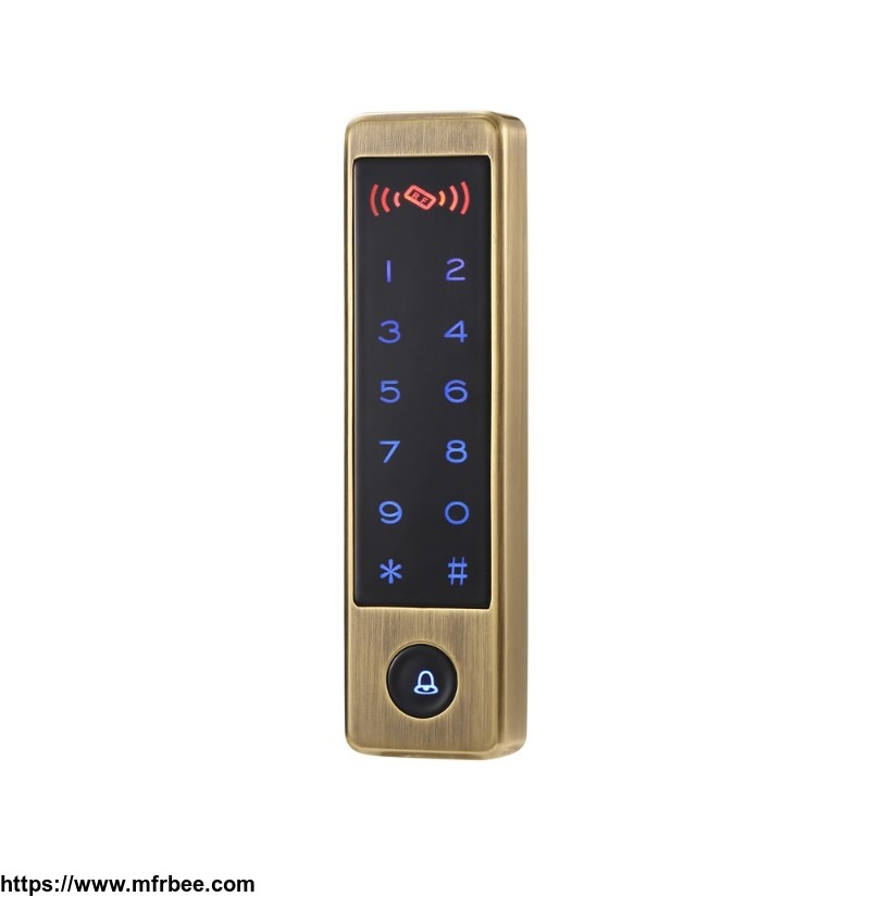 Waterproof multifunctional metal touch access control card reader for glass door