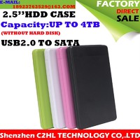 newest 2.5  hdd case usb2.0 to sata external hdd enclosure plastic hdd box