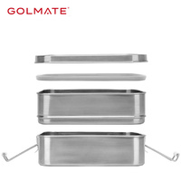 more images of 304 Stainless Steel Double Layer Leak Proof Classic Lunch Box Food Container