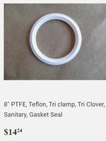 more images of 8" PTFE, Teflon, Tri clamp, Tri Clover, Sanitary, Gasket Seal ($14.24)