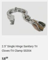 2.5" Single Hinge Sanitary Tri Clover/Tri Clamp SS304 ($8.09)