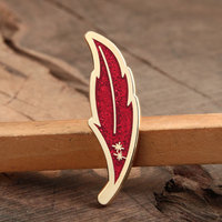 Glittering Leaf Custom Lapel Pins Small Quantity