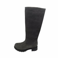 grey long leather boots with zipper(FRANKY GREY,BRAND:CARE)