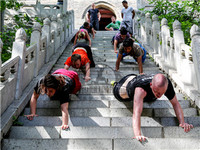 more images of Kung Fu training and martial arts class at Qufu Shaolin Kung Fu School, China