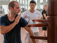 Wing chun training in Qufu Shaolin Kung Fu School