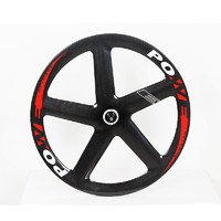 more images of one set of carbon fiber 5 spoke wheels used in track bike and fixie bike