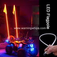 more images of 6ft Red Color LED Whips Lighted LED Antenna ATV Flag Whip on ATV/UTV