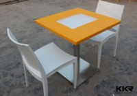 more images of Modern Design Solid Surface Cafeteria Artificial Stone Dining Tables