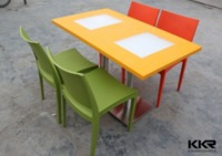 more images of Modern Design Solid Surface Cafeteria Artificial Stone Dining Tables