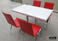 more images of Pure White Solid Surface Food Court Dining Square Table