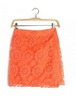 Orange Grenadine Floral High Waist Lace Short Skirt