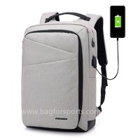 more images of Lightweight Laptop Backpack USB Port Water Resistant 15.6 Inch Business Slim Back Pack Travel Bag