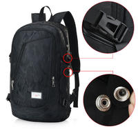 more images of Backpack with USB Charging Port Laptop Backpack Travel Bag Camping Outdoor (Black)