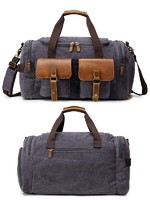 more images of Canvas Duffle Bag Oversized Genuine Leather Weekend Bags for Men and Women