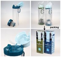 650ml sports water Bottle with tea filter and straw
