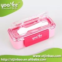 more images of Collapsible Silicone Plastic Airtight Korean Lunch Box for Kids with Cutlery Set