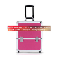 Aluminum 17-inch Rolling Carry-on Makeup luggage case