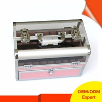 Professional Fashion High Quality Aluminum Pvc Make Up nail polish organizer box