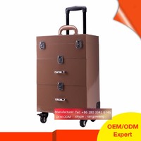 more images of hot sale Trolley PVC nail polish carrying case, nail polish case storage trolley box