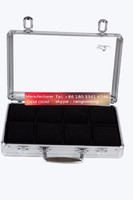 Slots Storage Travel Black Silver Aluminium Tin Watch Box Case
