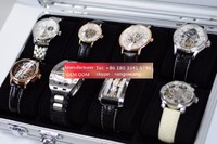 more images of Slots Storage Travel Black Silver Aluminium Tin Watch Box Case